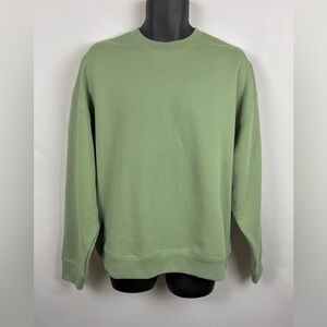 Heavyweight crewneck sweatshirt. Unisex. Smoke green color, made in Korea.